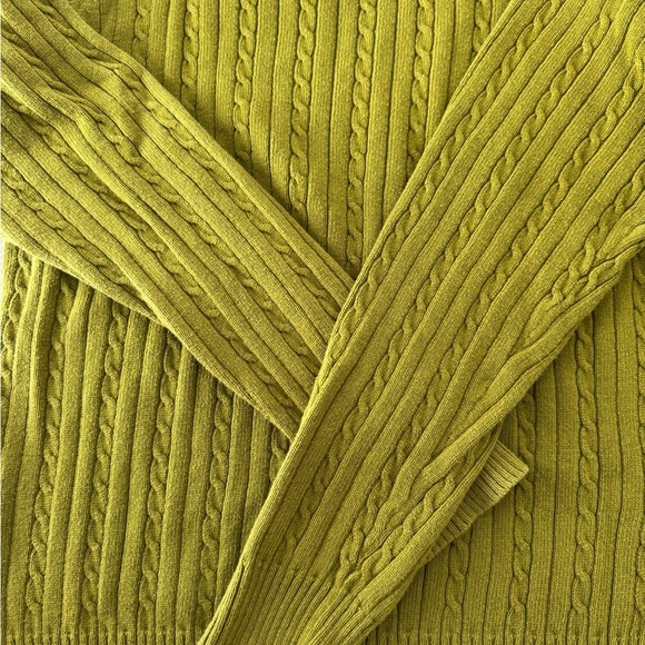 Izod Green Crew Neck Sweater Cable Knit Size XL - Picture 6 of 6